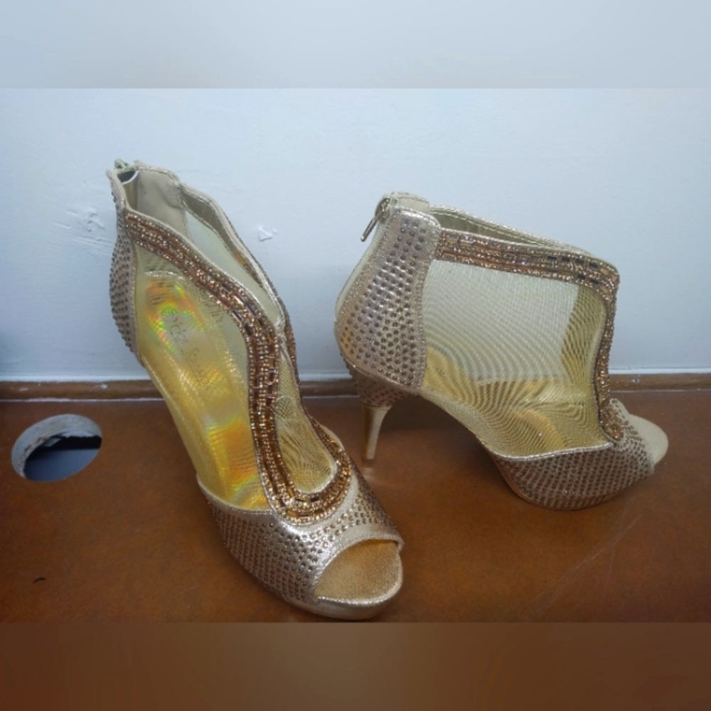 Hot Tomato 4.5" High Heel Open Toe Stiletto Shoes SIZE 10M